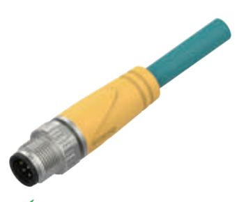 M12-A-CODE-ピン-プレキャストコネクタ-防振後退防止-Ethernet/IP-Cat6-8PIN