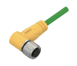 M12-D-CODE曲げ角穴子-プレキャストコネクタ-防振後退防止-ProfiNet-4 PIN