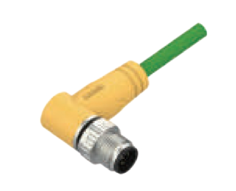 M12-D-CODEコーナーニードル-プレキャストコネクタ-防振後退防止-EtherCAT-4 PIN