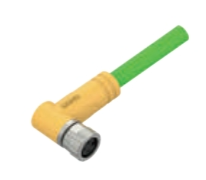 M8-D-CODEコーナータップ-プレキャストコネクタ-防振後退止め-EtherCAT-4 PIN