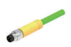 M8-D-CODE針-プレキャストコネクタ-防振後退防止-EtherCAT-4 PIN