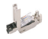 RJ45-4 Pinストレートヘッド-フィールド結線可能コネクタ-フルメタルハウジング