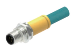 M12フランジD-CODE針-後付け-プレキャスト式-Ethernet/IP-4 PIN