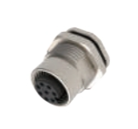 M12口金-フランジコネクタ-後付け-PCB溶接式-工業イーサネット-Cat 5 e（100 MBit/s）-4 PIN