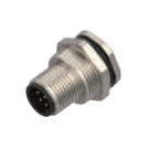 M12ピン-フランジコネクタ-後付け-PCB溶接式-工業イーサネット-Cat 5 e（1000 MBit/s）-軌道交通専用コネクタ-8 PIN