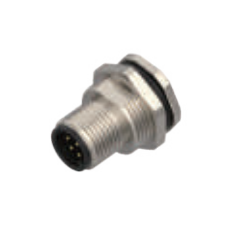 M12ピン-フランジコネクタ-後付け-PCB溶接式-5PIN