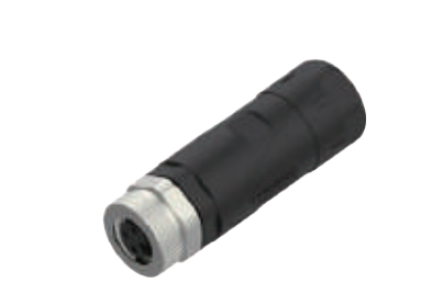 M 8-口金-現場配線可能コネクタ-プラスチックケース金属ナット-3+4 PIN