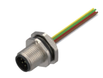 M 12-ピン-フランジコネクタ-前取付け-散線式-17 PIN