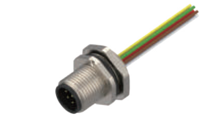 M 12-ニードル-フランジコネクタ-フロントマウント-溶接式-3+4+5+8 PIN