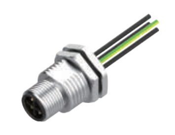 M 12-ニードル-フランジコネクタ-後付け-散線式-PG 9ロックねじ-4+5 PIN