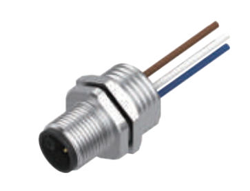 M 12-ニードル-フランジコネクタ-前取付け-散線式-PG 9ロックねじ-4+5 PIN