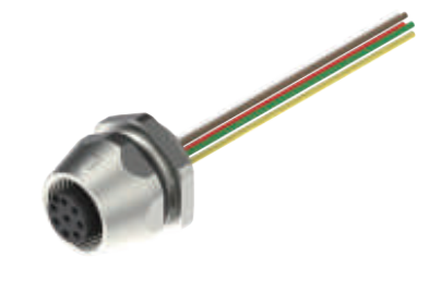 M 12-口金-フランジコネクタ-前取付-散線式-6+8+12 PIN