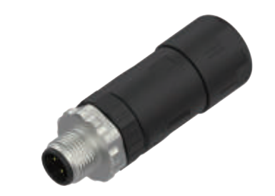 M 12-ニードル-現場結線可能コネクタ-プラスチックケース金属ナット-デュアルアウトレット-4+5 PIN