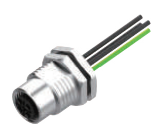 M 12-口金-フランジコネクタ-後付け-散線式-PG 9ロックねじ-4+5 PIN