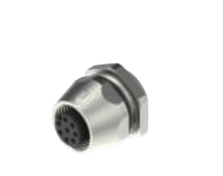 M 12-口金-フランジコネクタ-前取付-溶接式-3+4+5+6+8 PIN