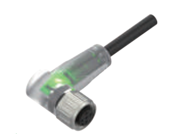 M 12-コーナータップ-プレキャストコネクタ-防振後退防止-LEDインジケータ付き-3+4+5 PIN