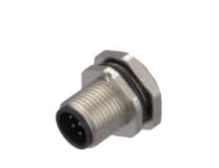 M 12-ニードル-フランジコネクタ-フロントマウント-PCB溶接式-3+4+5+8 PIN